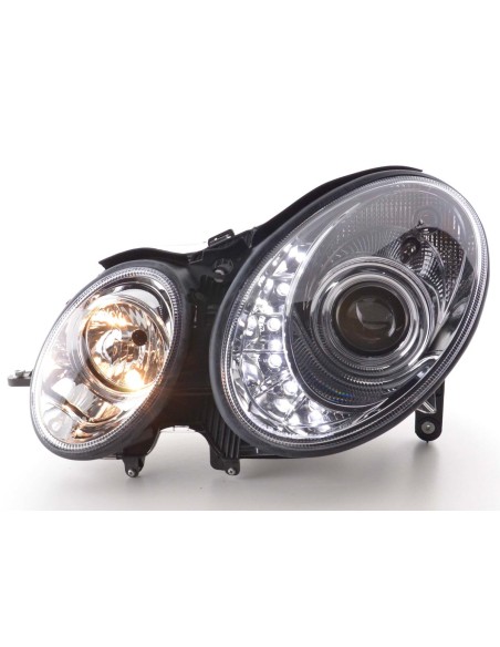Faro Daylight LED DRL look Mercedes Classe E tipo W211 06-08 cromato