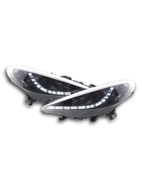 Faro diurno Luci di marcia diurna a LED Peugeot 207 06- nero