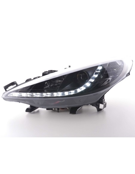 Faro diurno Luci di marcia diurna a LED Peugeot 207 06- nero