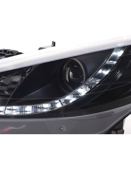 Faro diurno Luci di marcia diurna a LED Peugeot 207 06- nero