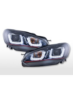 Faro diurno Luci di marcia diurna a LED VW Golf 6 08-12 aspetto GTI nero