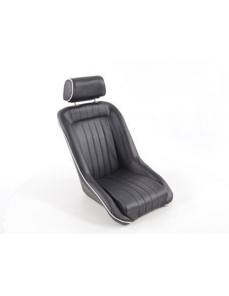 FK Oldtimersitze Sedili avvolgenti per auto in stile retrò nero / bianco
