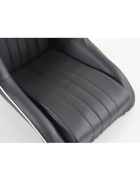 FK Oldtimersitze Sedili avvolgenti per auto in stile retrò nero / bianco