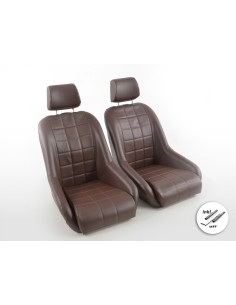 FK Oldtimersitze Sedili avvolgenti per auto in stile retrò, marrone scuro 2