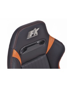 FK sedili sportivi set di sedili semiguscio per auto in finta pelle Frankfurt nera / arancione
