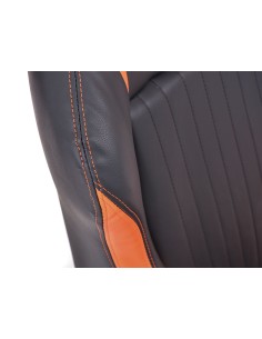 FK sedili sportivi set di sedili semiguscio per auto in finta pelle Frankfurt nera / arancione 2
