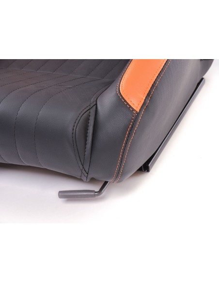 FK sedili sportivi set di sedili semiguscio per auto in finta pelle Frankfurt nera / arancione