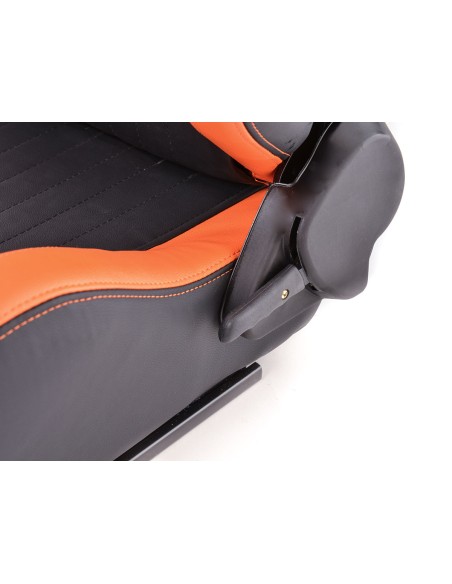 FK sedili sportivi set di sedili semiguscio per auto in finta pelle Frankfurt nera / arancione