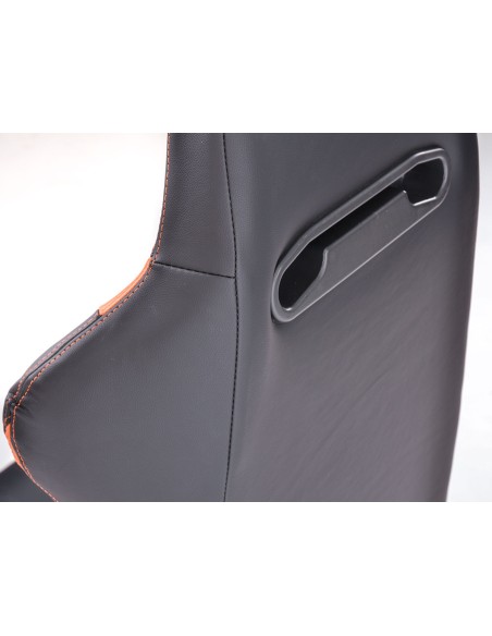 FK sedili sportivi set di sedili semiguscio per auto in finta pelle Frankfurt nera / arancione