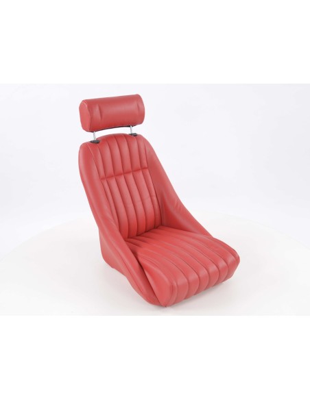 FK Oldtimersitze Sedili avvolgenti per auto Set Classic 2 in finta pelle rossa con poggiatesta
