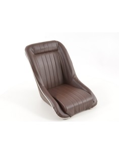 FK Oldtimersitze Sedili avvolgenti per auto in stile retrò, marrone scuro / bianco 2