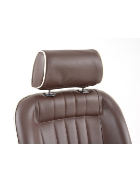 FK Oldtimersitze Sedili avvolgenti per auto in stile retrò, marrone scuro / bianco