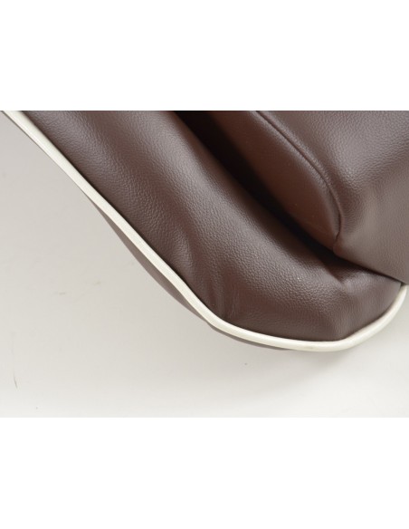 FK Oldtimersitze Sedili avvolgenti per auto in stile retrò, marrone scuro / bianco