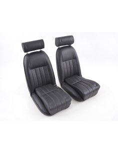 FK Oldtimersitze Sedili avvolgenti per auto Set Classic 4 neri con poggiatesta