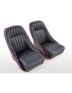 FK Oldtimersitze Sedili avvolgenti per auto Set Montgomery in un look retrò nero / rosso 2