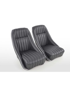 FK Oldtimersitze Sedili avvolgenti per auto Set Montgomery in un look retrò nero / bianco 2
