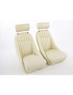 FK Oldtimersitze Sedili avvolgenti per auto Set Montgomery in beige retrò
