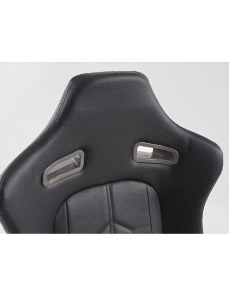FK sedili sportivi set di sedili semiguscio per auto in pelle sintetica nera con riscaldamento sedile