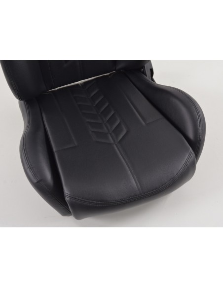 FK sedili sportivi set di sedili semiguscio per auto in pelle sintetica nera con riscaldamento sedile