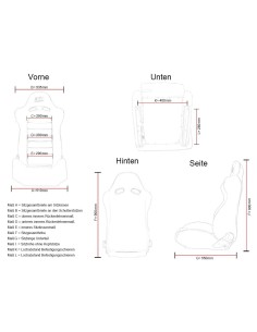 FK sedili sportivi set di sedili semiguscio per auto in finta pelle nera / blu di Francoforte 2