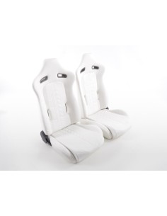 FK sedili sportivi set di sedili semigusci per auto in pelle sintetica bianca