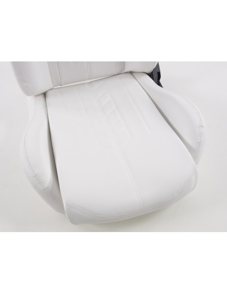 FK sedili sportivi set di sedili semigusci per auto in pelle sintetica bianca