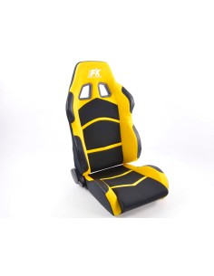 Sedili sportivi FK set sedili semigusci automatici in tessuto Cyberstar nero / giallo