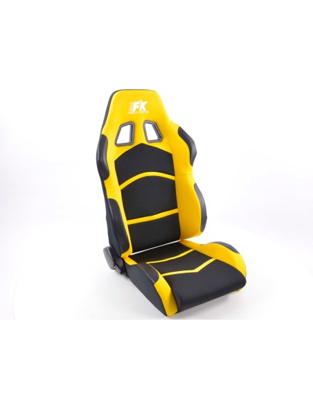 Sedili sportivi FK set sedili semigusci automatici in tessuto Cyberstar nero / giallo