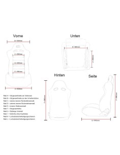 Sedili sportivi FK set di seggiolini auto a semiguscio in pelle sintetica Bremen, effetto carbonio nero 2