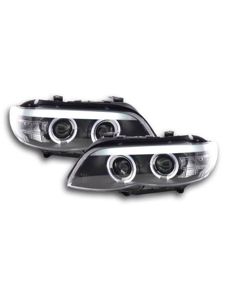 Set di fari Xenon Daylight LED DRL look BMW X5 E53 03-06 nero