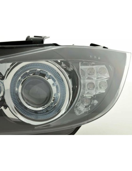 Fari Angel Eyes BMW Serie 3 berlina / touring tipo E90 / E91 05-08 neri
