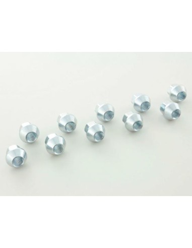 Set di dadi ruota (10 pezzi) Lunghezza 34 mm, collare conico M12x1,5 argento