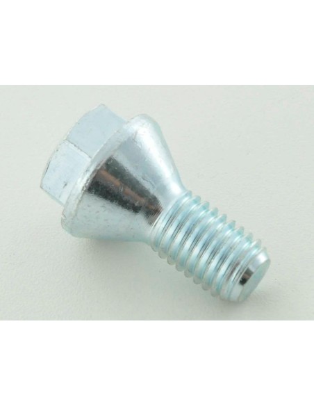 Bullone ruota singola, lunghezza albero 26 mm, collare conico, testa corta, argento M12x1,75