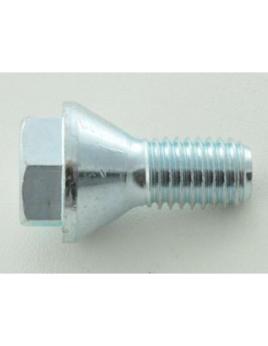Bullone ruota singola, lunghezza albero 26 mm, collare conico, testa corta, argento M12x1,75