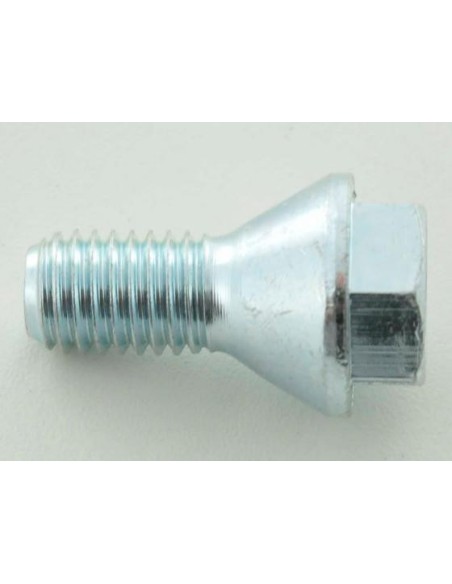 Bullone ruota singola, lunghezza albero 26 mm, collare conico, testa corta, argento M12x1,75