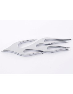 Adesivo cromato 3D Car Logo motivo Fiamma 115x45 mm cromato