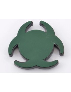 Adesivo cromato 3D logo auto motivo Radioactiv 52x52 mm cromato 2