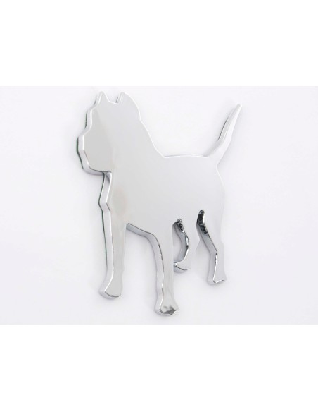 Adesivo cromato 3D Car Logo motivo Pbull 85x85 mm cromato