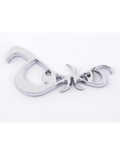 Adesivo cromato 3D logo auto motivo occhi 86x49 mm cromato