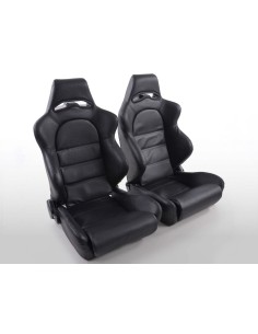 Sedili sportivi FK seggiolini auto semiguscio Set Edition 1 pelle sintetica nera