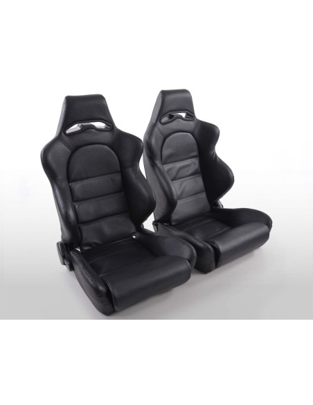 Sedili sportivi FK seggiolini auto semiguscio Set Edition 1 pelle sintetica nera