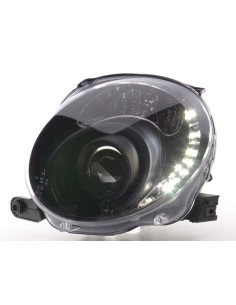 Faro Daylight LED DRL look Fiat 500 07- nero 2