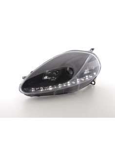 Faro Daylight LED DRL look Fiat Grande Punto tipo 199 05-08 nero 2