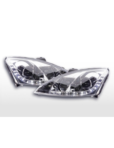 Daylight faro LED DRL look Ford Focus 3/4/5 porte. 98-01 cromato