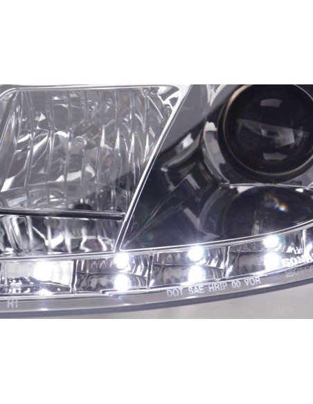 Daylight faro LED DRL look Ford Focus 3/4/5 porte. 98-01 cromato