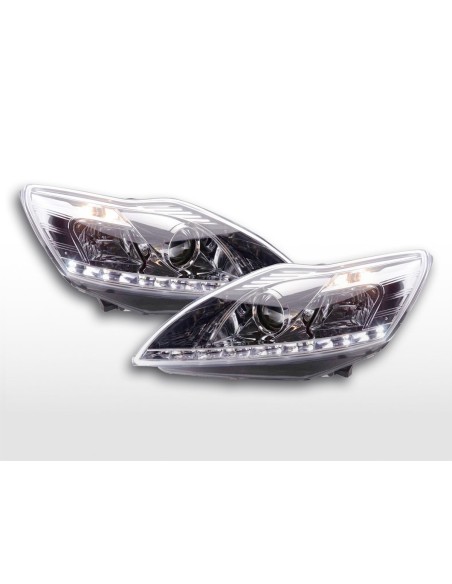 Daylight faro LED DRL look Ford Focus 3/5 porte. 08-10 cromato