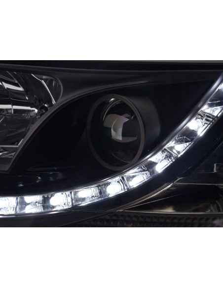 Faro Daylight LED DRL look VW bus tipo T5 03-09 nero