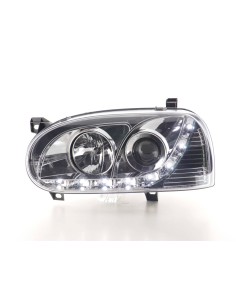 Faro Daylight LED DRL look VW Golf 3 tipo 1HXO 1EXO 91-97 cromato 2