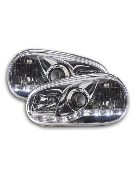 Faro Daylight LED DRL look VW Golf 4 tipo 1J 98-03 cromato