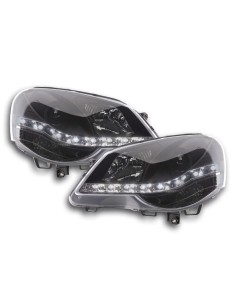 Faro Daylight LED DRL look VW Polo tipo 9N3 05-09 nero